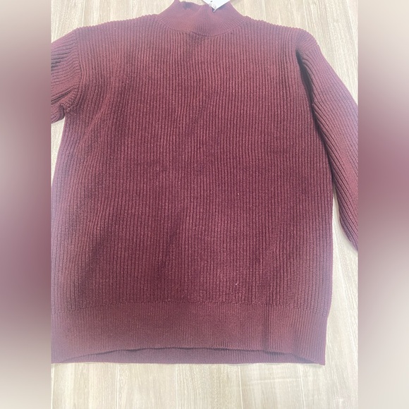 Isabel Maternity Burgundy Ribbed Sweater - Picture 2 of 6
